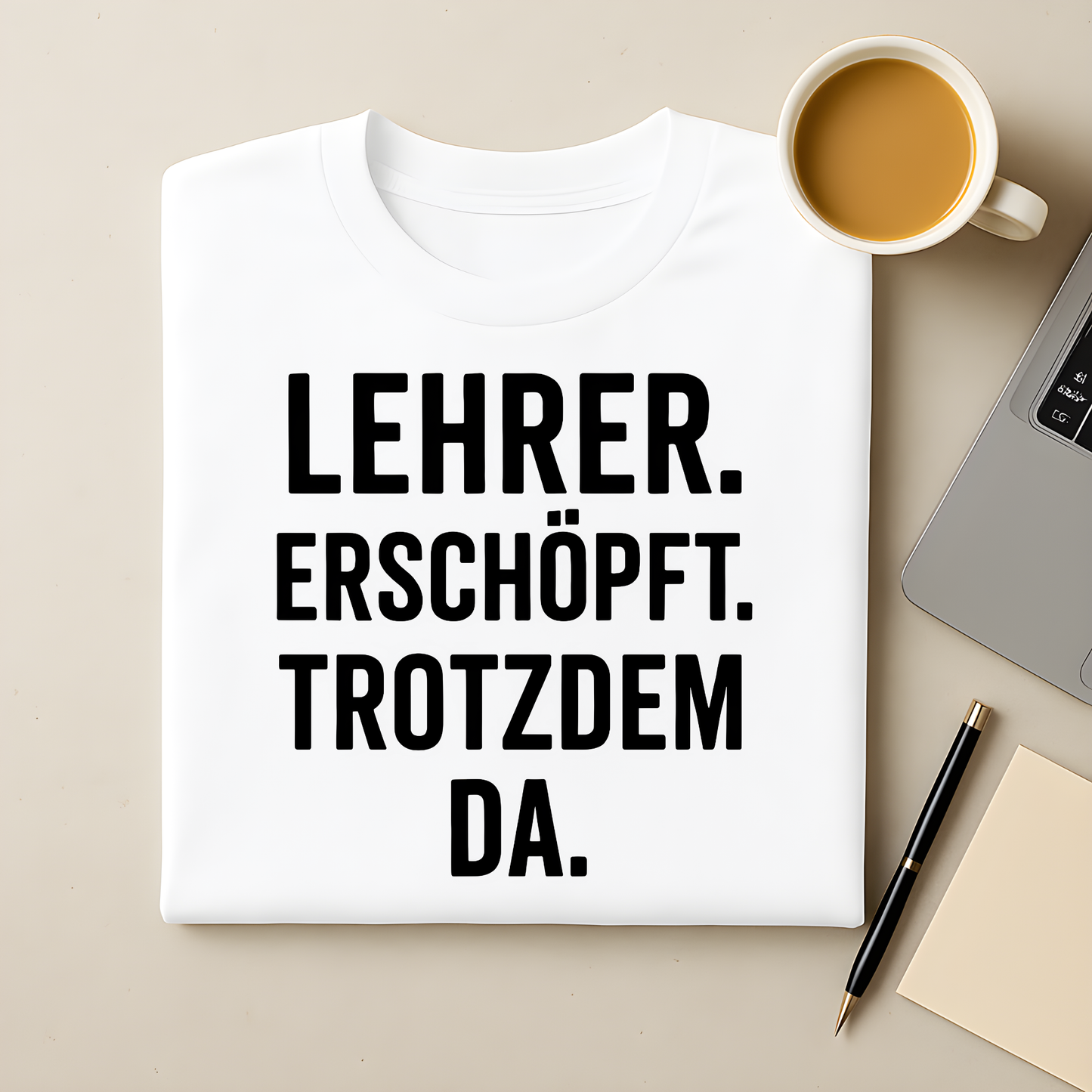 Erschöpft. Trotzdem da T-Shirt
