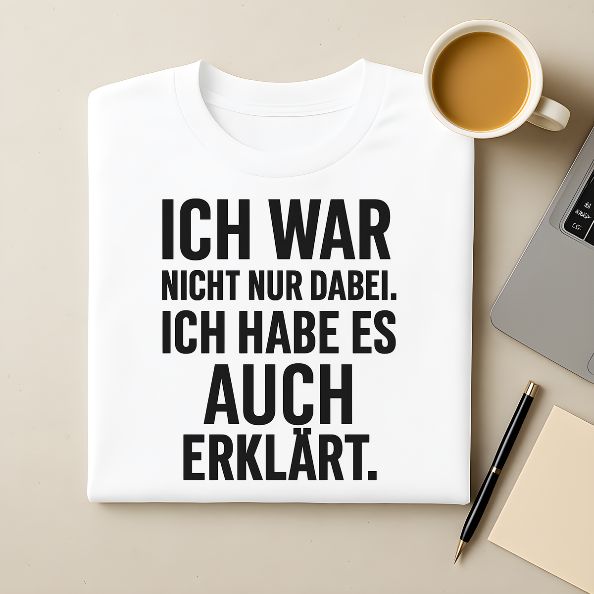 Dabei und erklärt T-Shirt