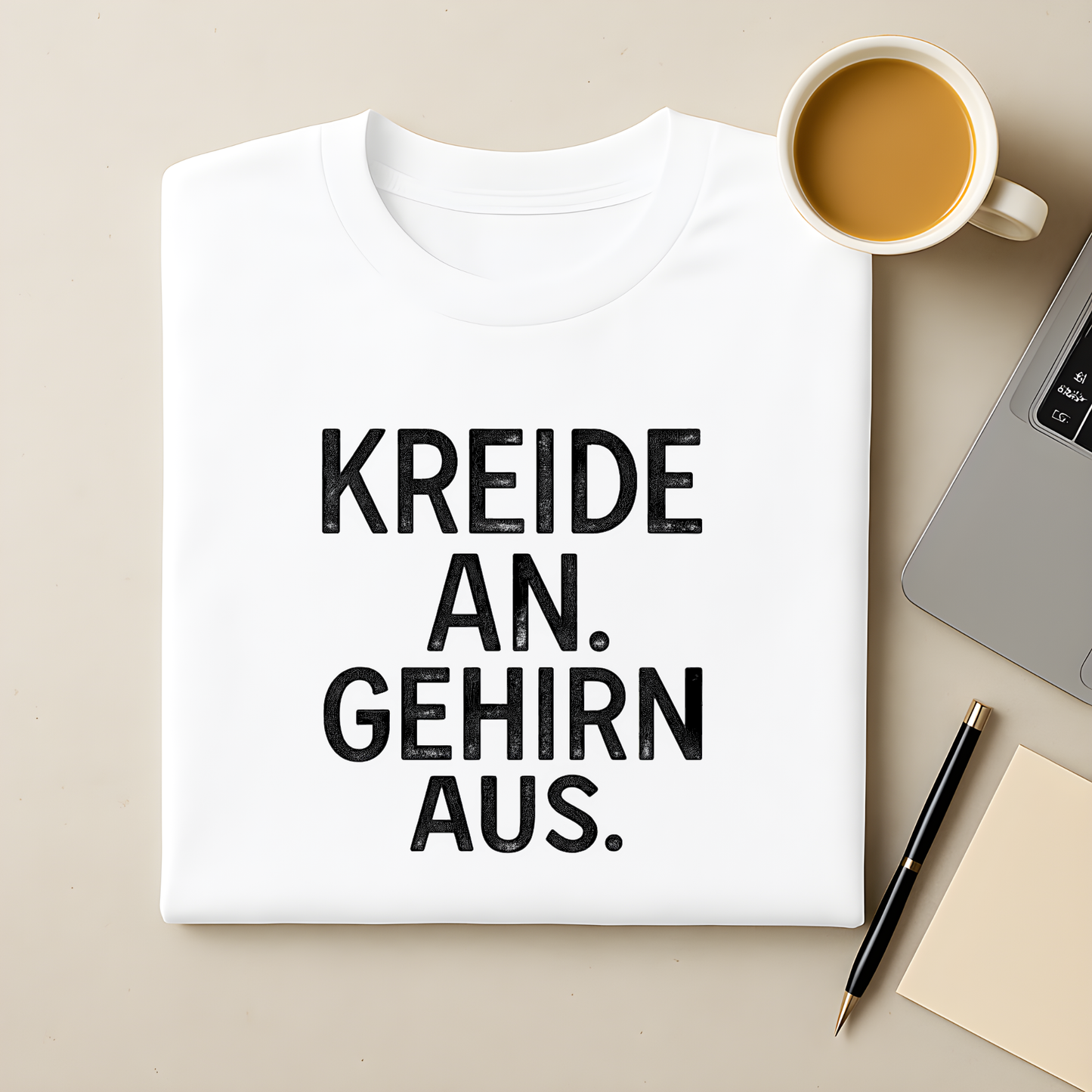 Kreide an. Gehirn aus. T-Shirt