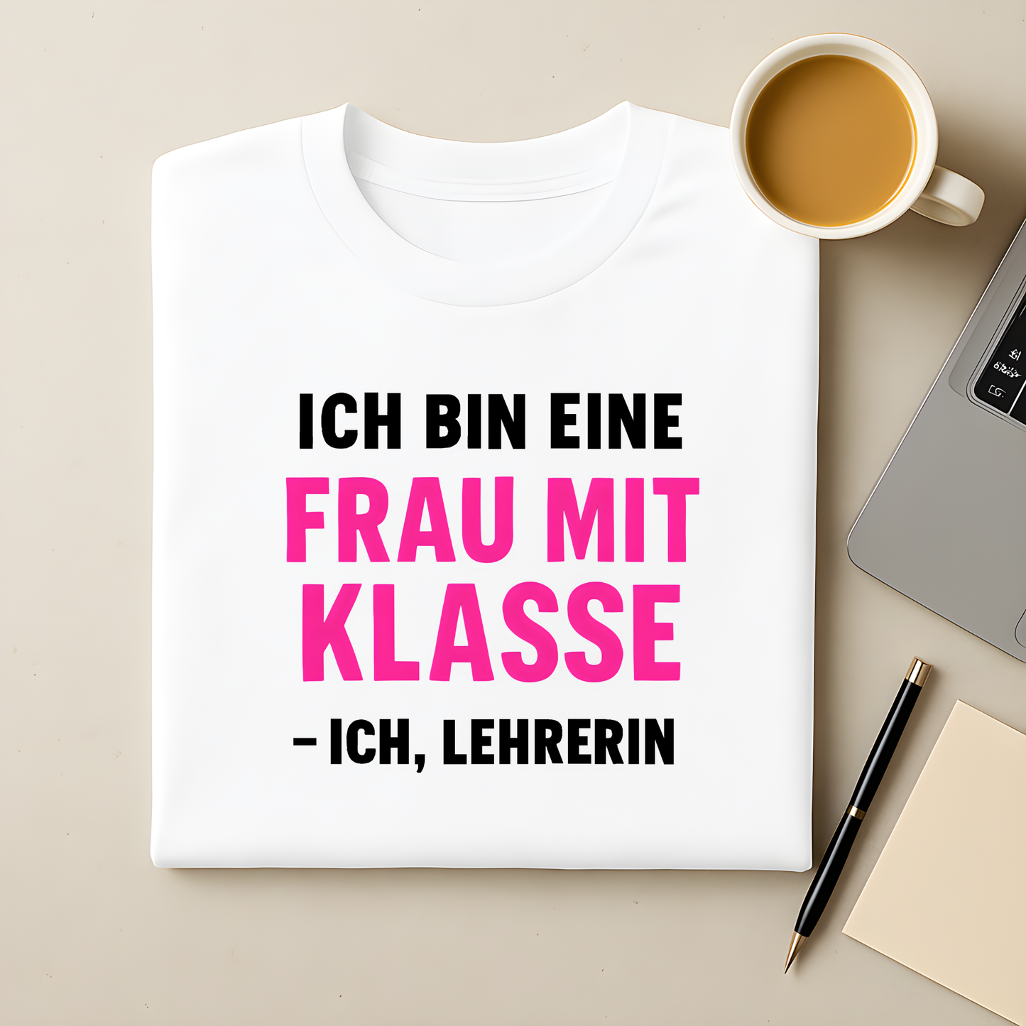 Frau mit Klasse T-Shirt
