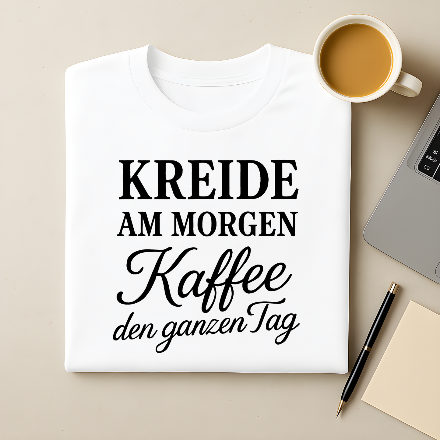 Kreide am morgen - Kaffee den ganzen Tag T-Shirt