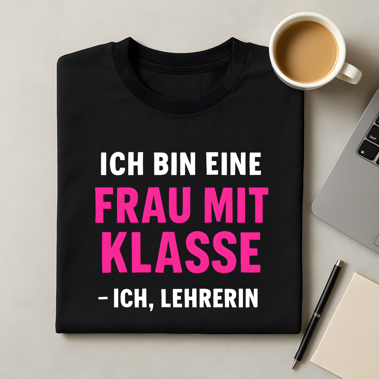 Frau mit Klasse T-Shirt