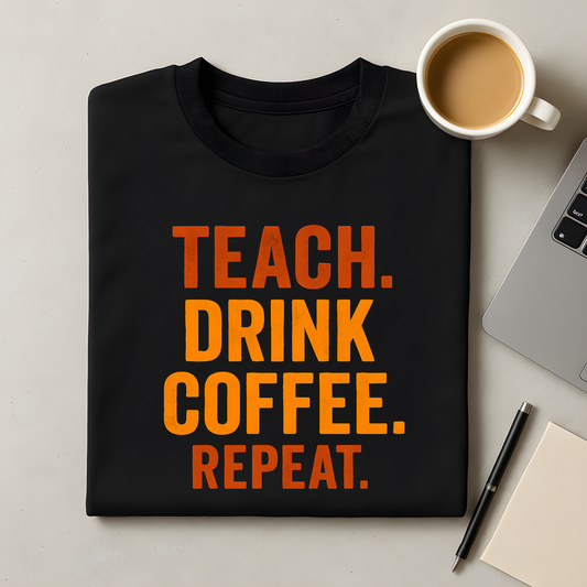 Teach. Drink coffee. Repeat. T-Shirt
