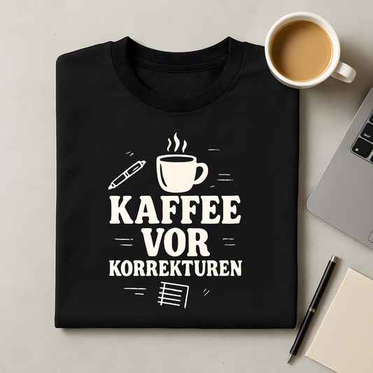 Kaffee vor Korrekturen T-Shirt