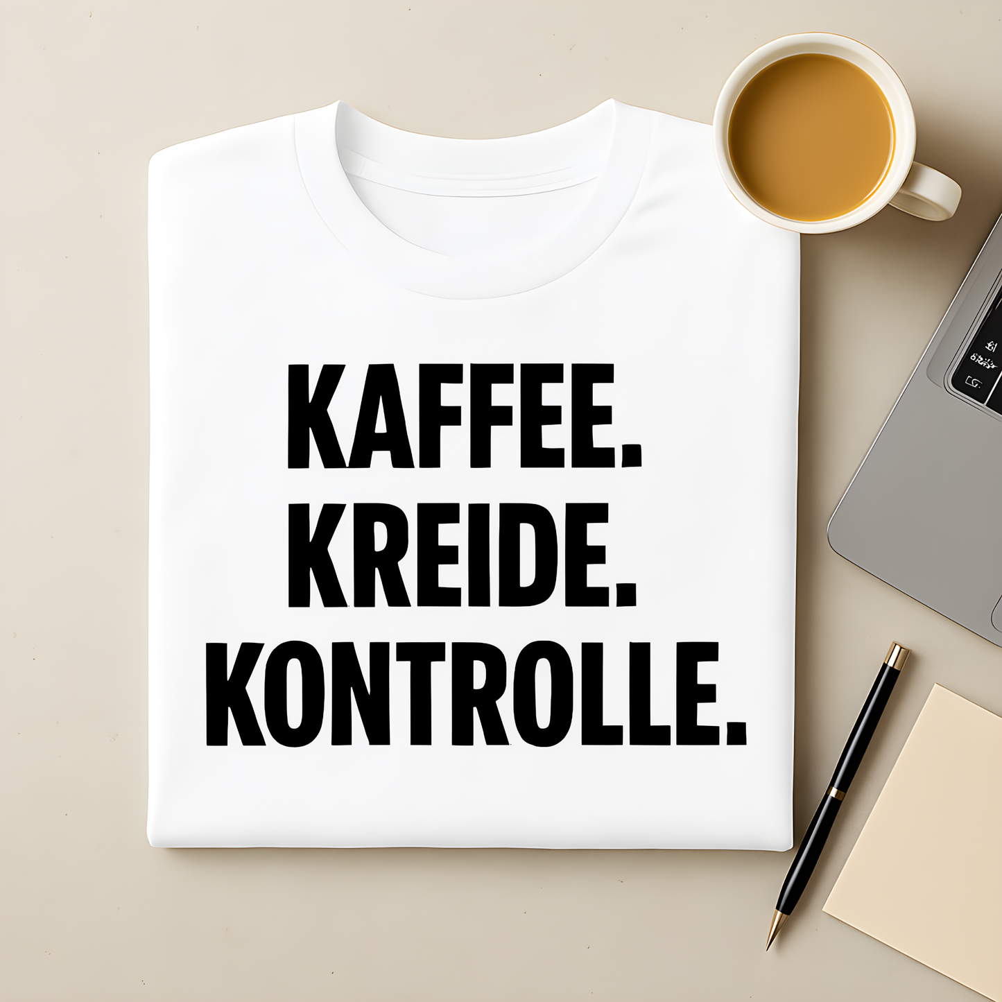 Kaffee Kreide Kontrolle T-Shirt