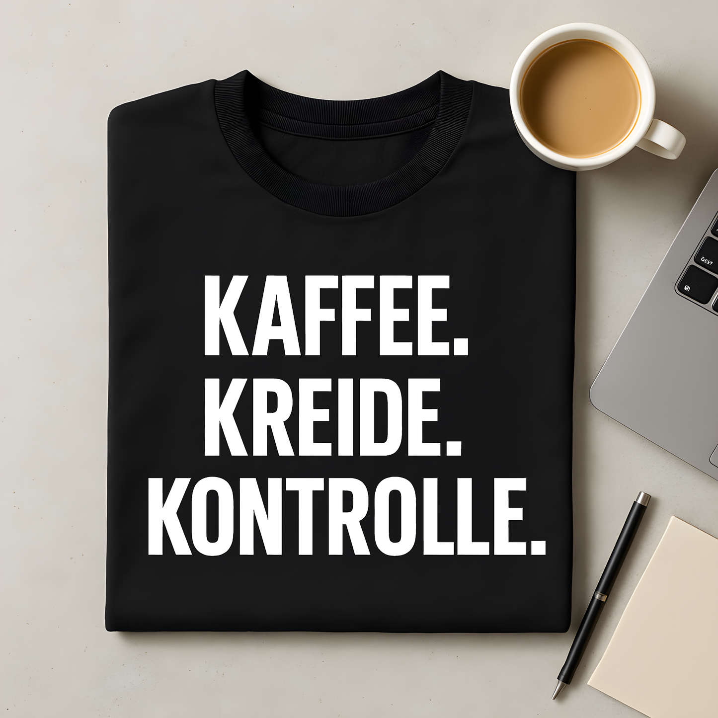 Kaffee Kreide Kontrolle T-Shirt