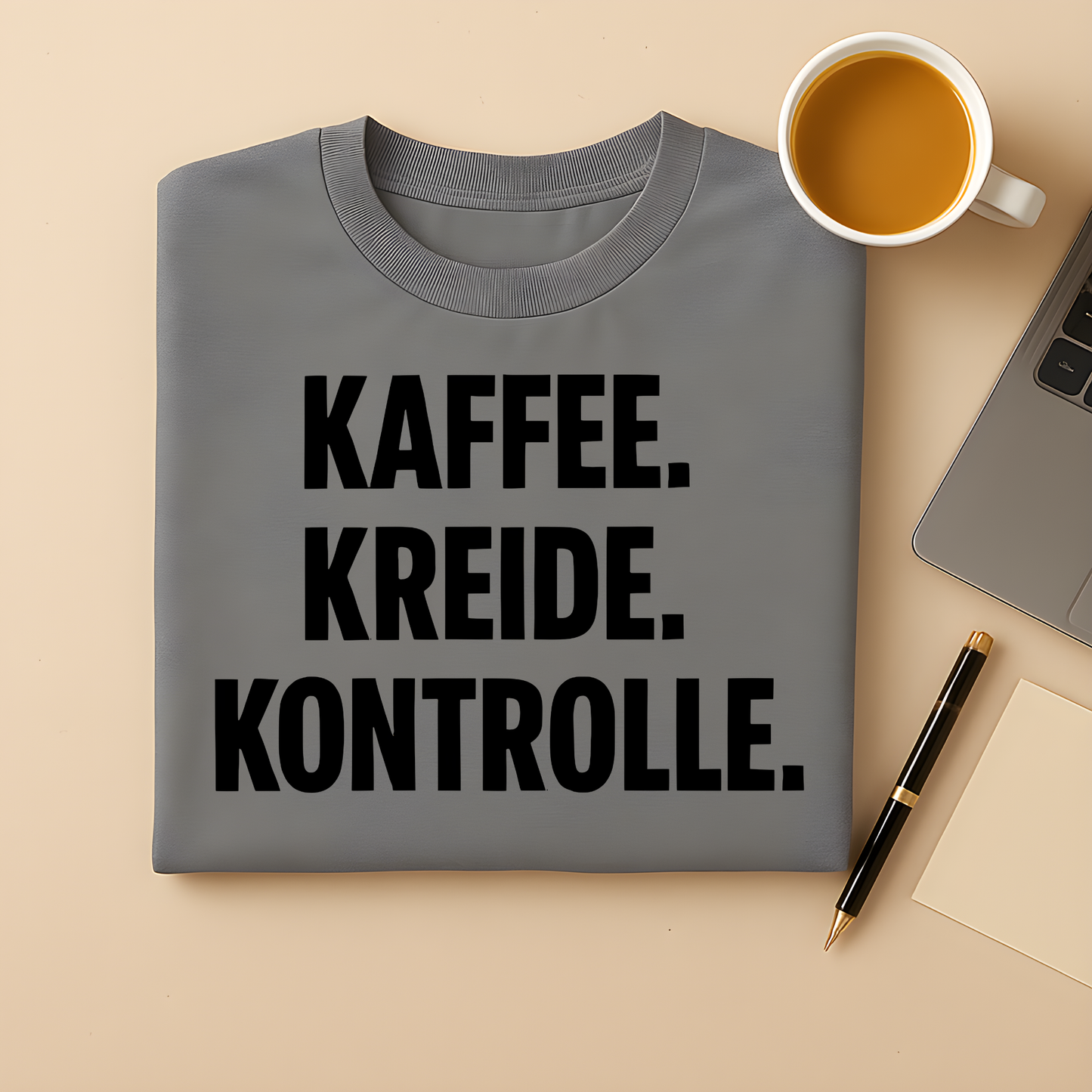 Kaffee Kreide Kontrolle T-Shirt
