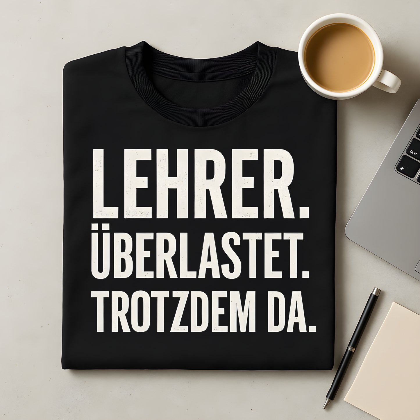 Überlastet. Trotzdem da T-Shirt
