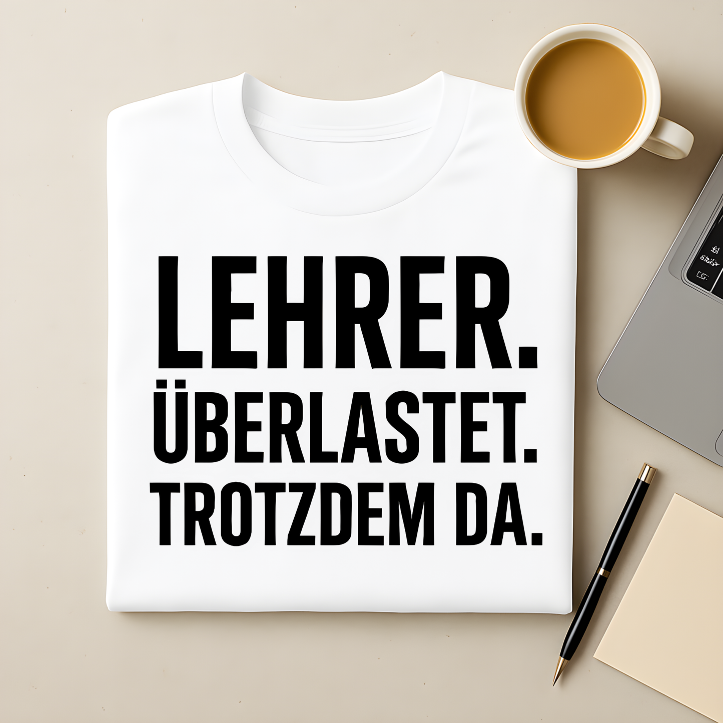 Überlastet. Trotzdem da T-Shirt