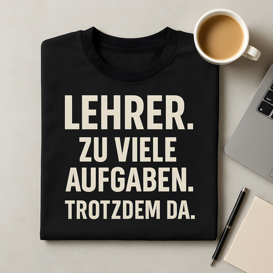 Zu viele Aufgaben. Trotzdem da T-Shirt