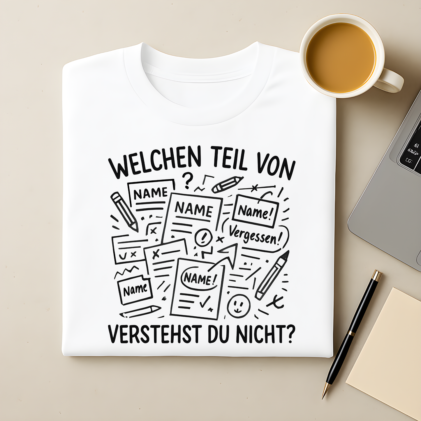 Welchen Teil von Name aufs Blatt T-Shirt