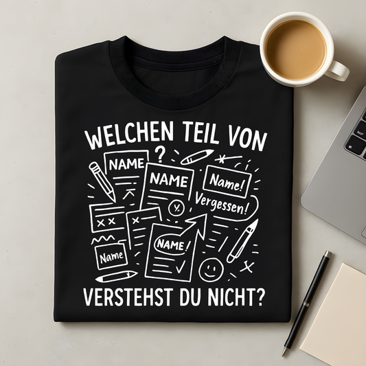Welchen Teil von Name aufs Blatt T-Shirt