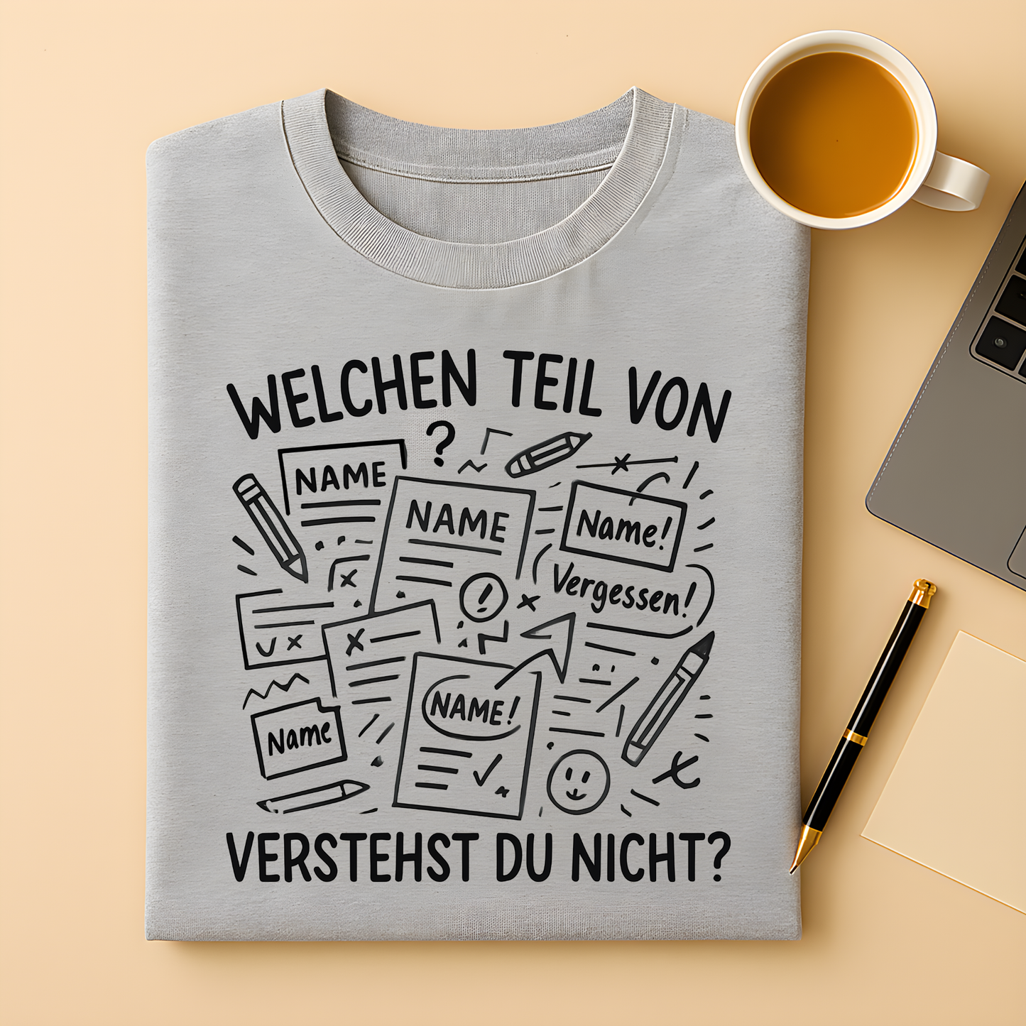 Welchen Teil von Name aufs Blatt T-Shirt