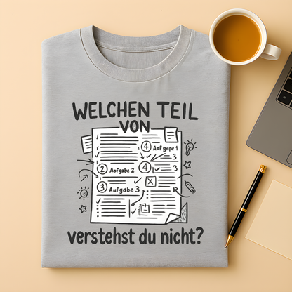 Welchen Teil von steht alles auf dem Arbeitsblatt T-Shirt