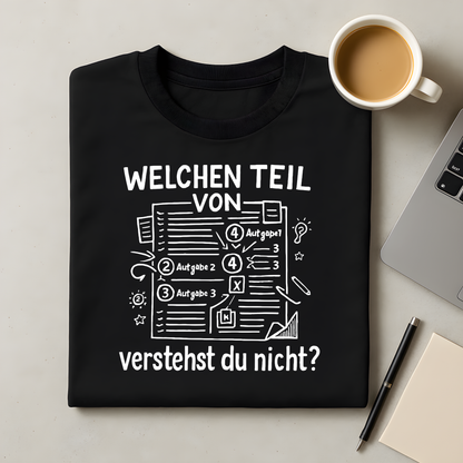 Welchen Teil von steht alles auf dem Arbeitsblatt T-Shirt