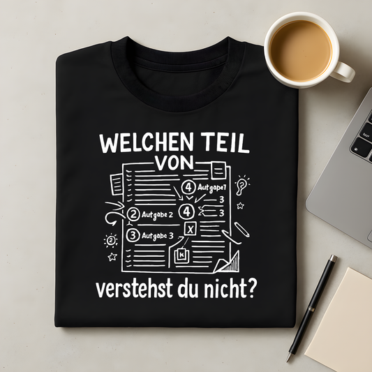 Welchen Teil von steht alles auf dem Arbeitsblatt T-Shirt