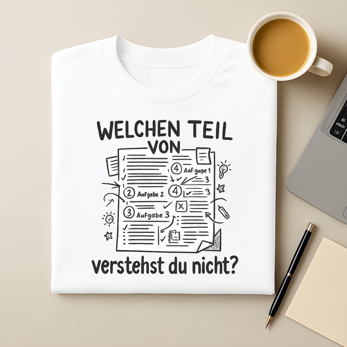 Welchen Teil von steht alles auf dem Arbeitsblatt T-Shirt