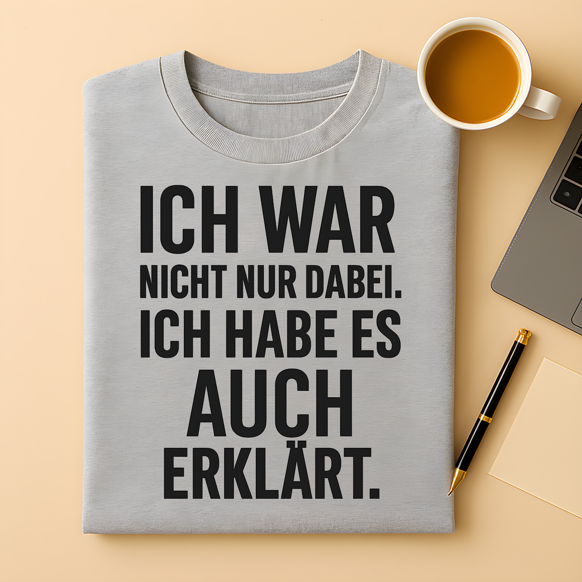 Dabei und erklärt T-Shirt