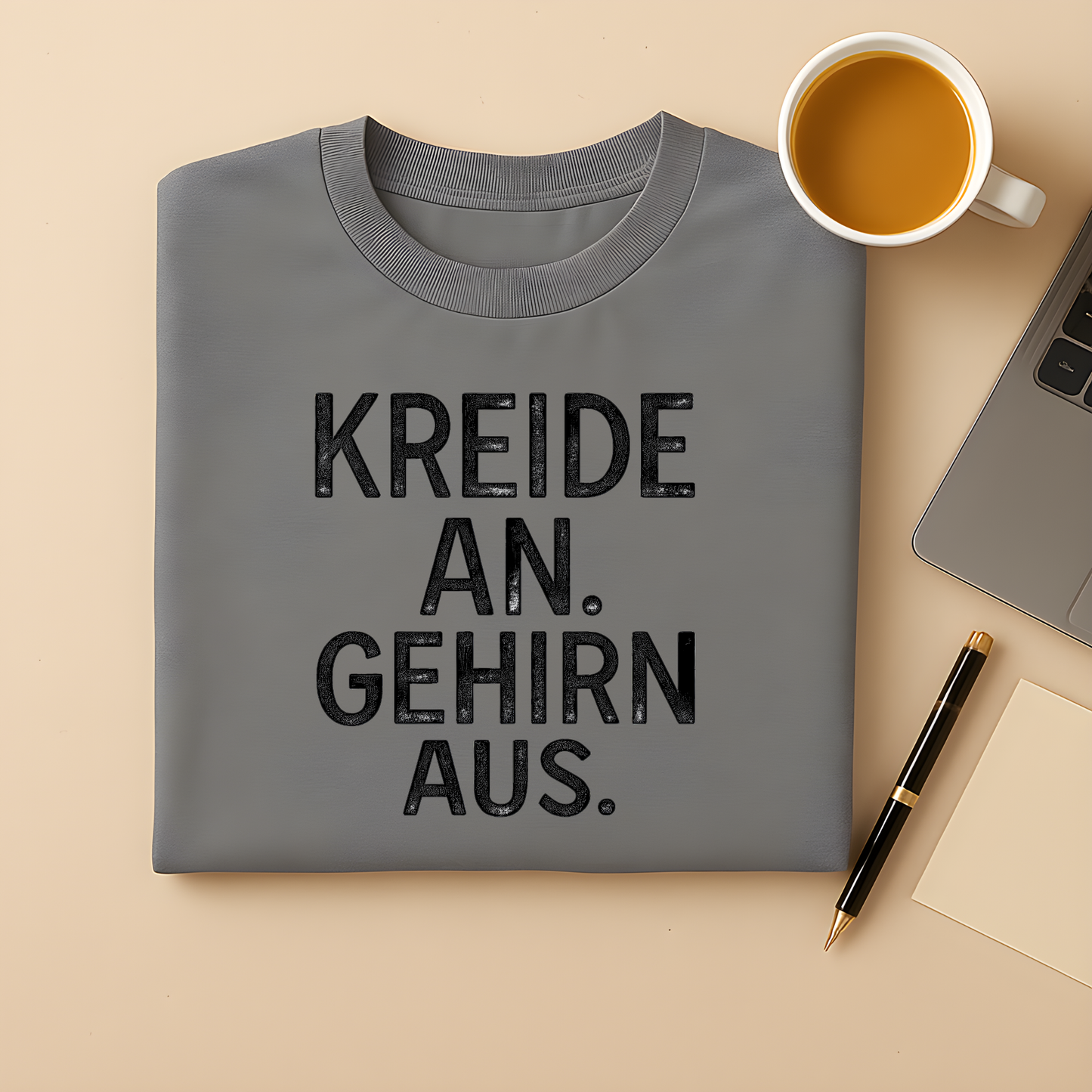 Kreide an. Gehirn aus. T-Shirt
