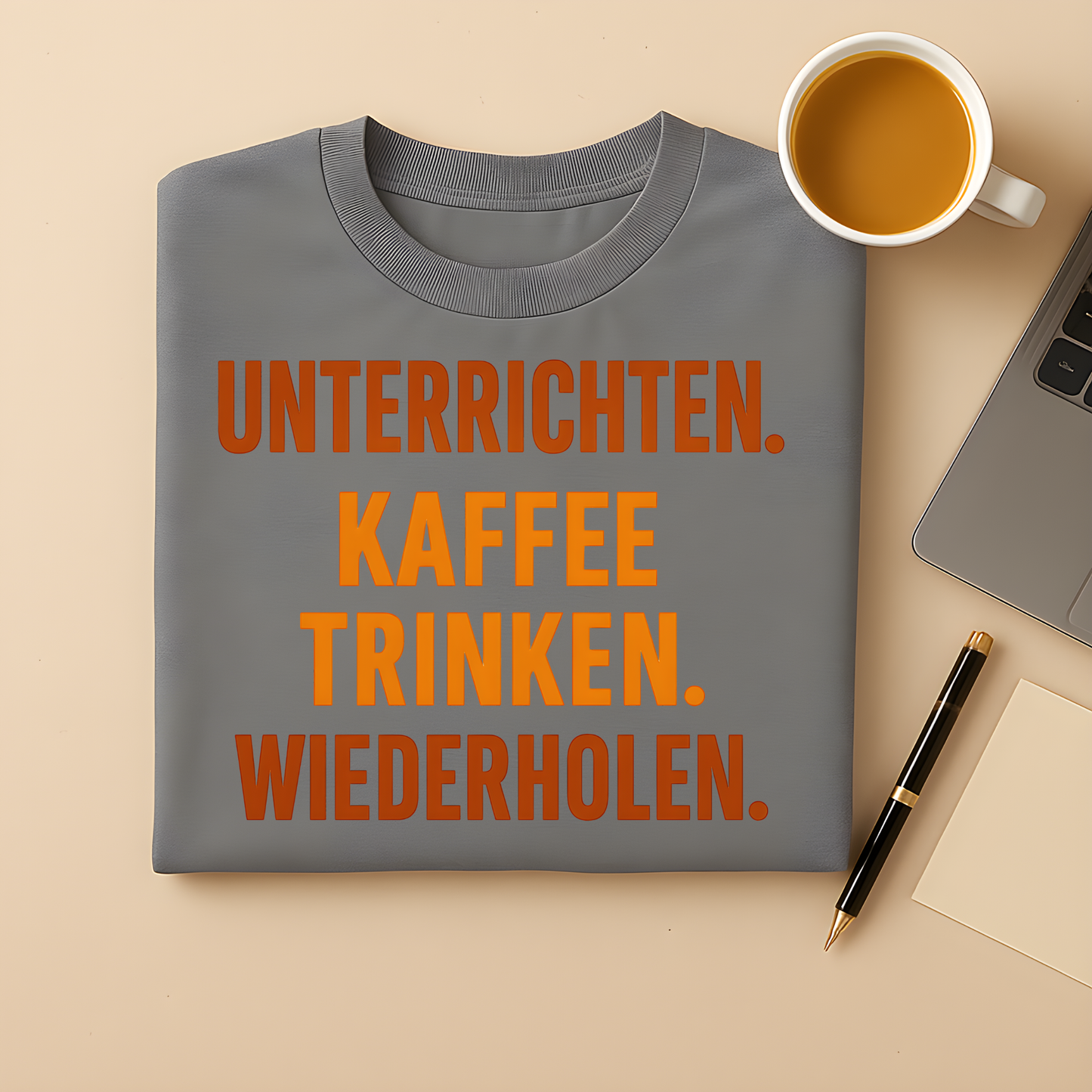 Unterrichten. Kaffee trinken. Wiederholen. T-Shirt